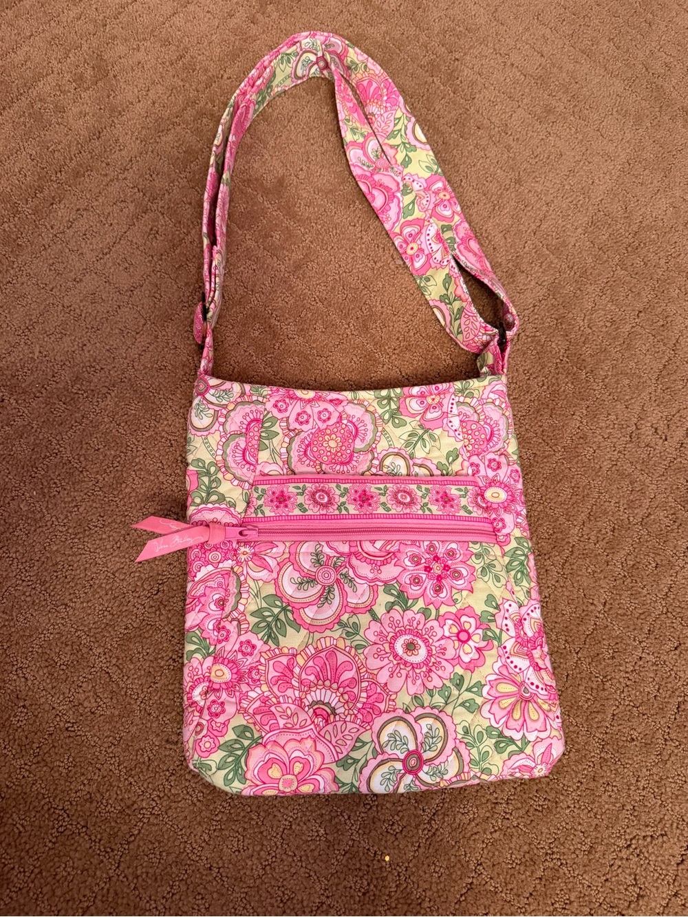 Vera Bradley pink petal shoulder bag with adjustable strap Y2K
